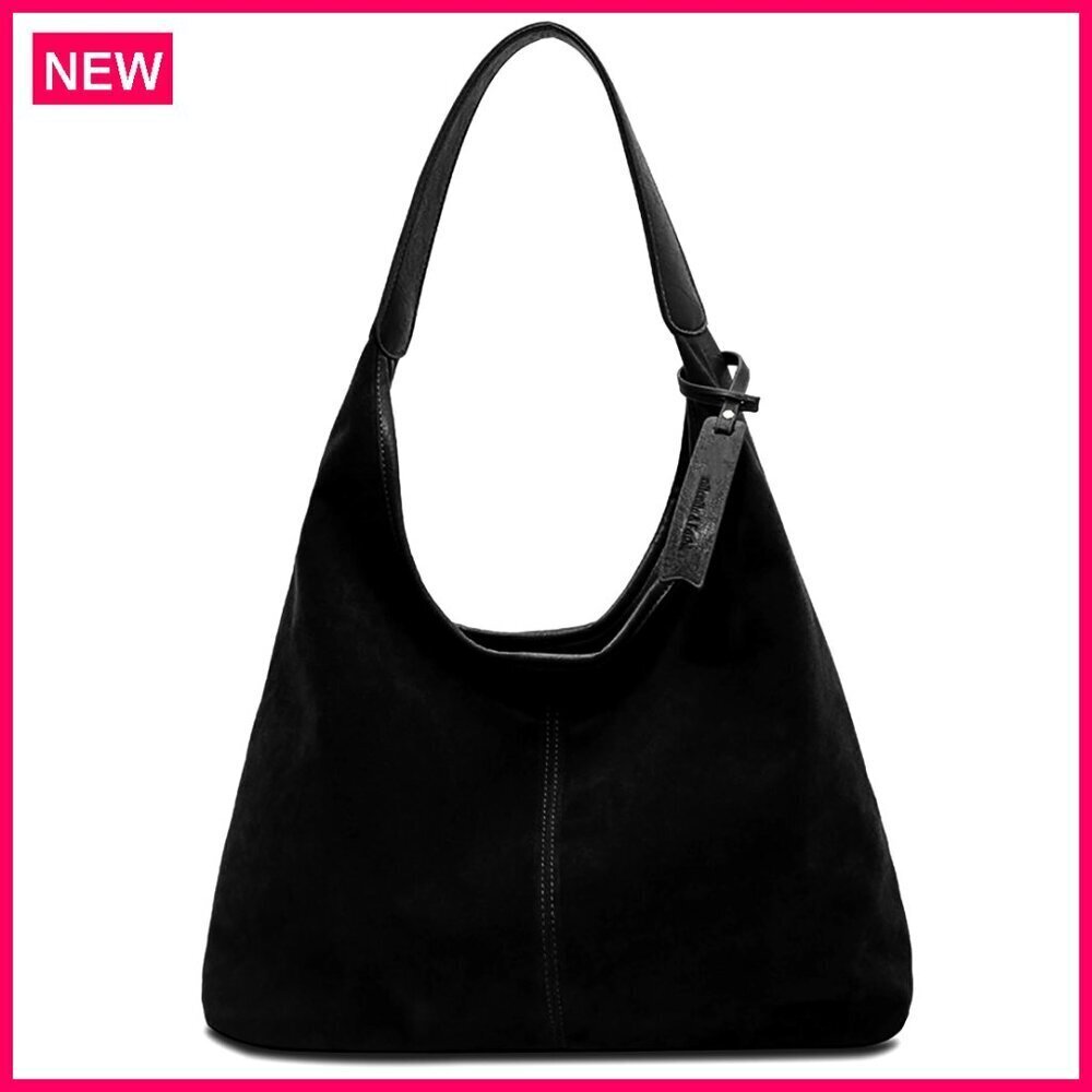 Large Slouchy Tote Bag Faux Suede Hobo Purse with Wallet